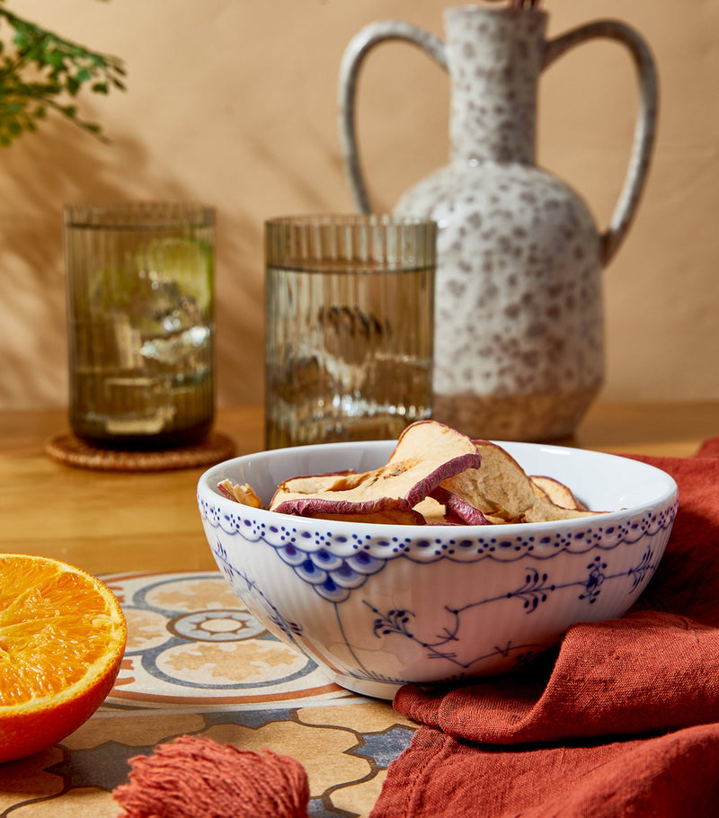 Royal Copenhagen Blue Fluted Half Lace Korean Deep Bowl 14.5cm, imported from the UK