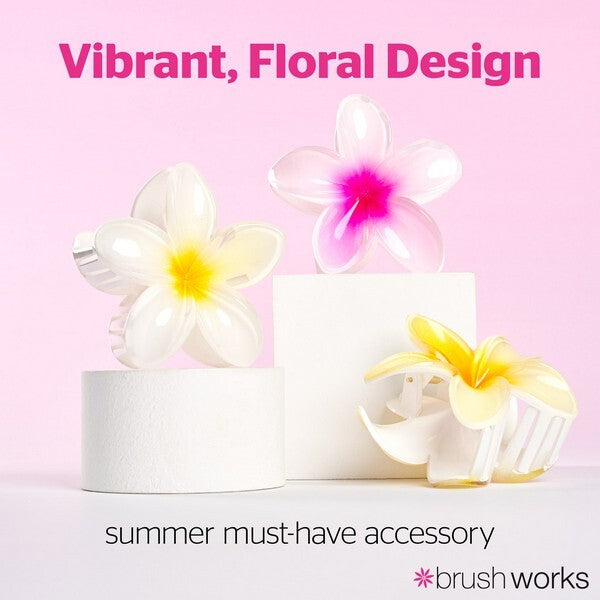 Brushworks tropical flower claw clips 3 pack, UK version