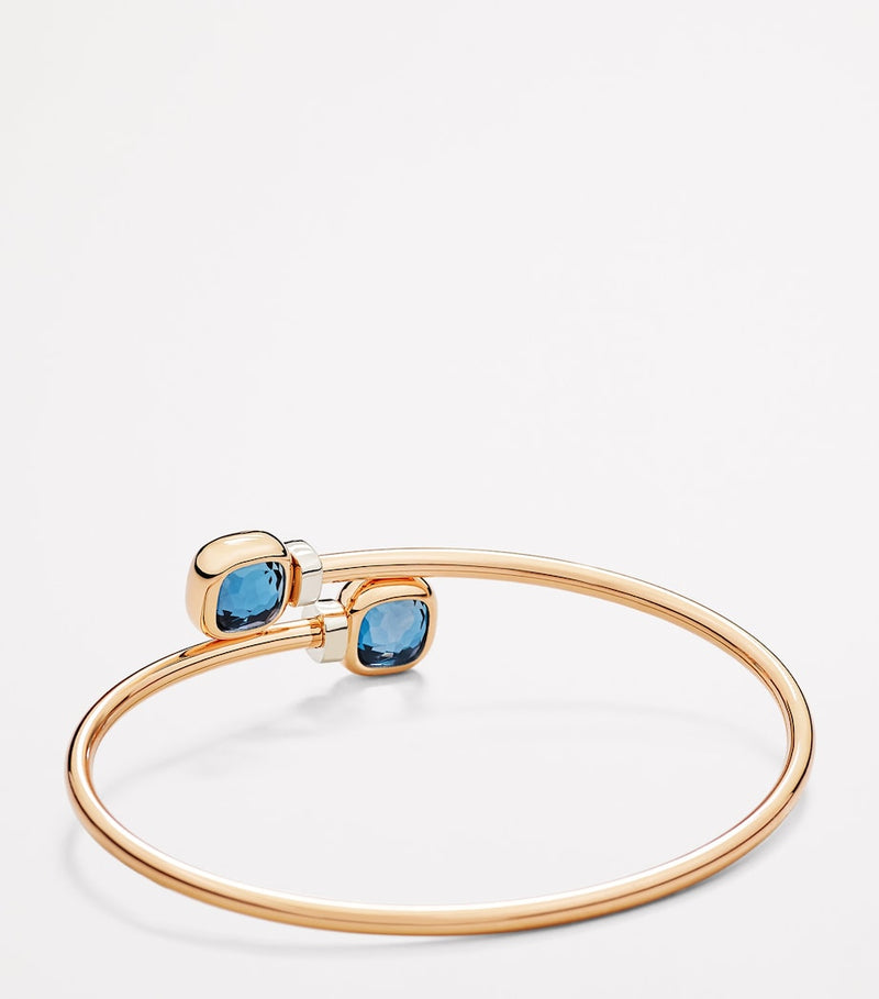 Pomellato Nudo bangle blue topaz diamond 18kt rose gold - British product