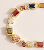 Nialaya gold-plated bracelet with multicolour zirconia stones - British product
