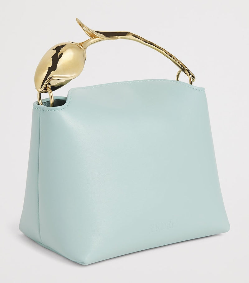 Erdem Bloom mini leather top-handle handbag - British product