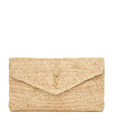 Harrods Saint Laurent Raffia Cassandre Envelope Pouch H29.5cm- Buy online at McGrocer