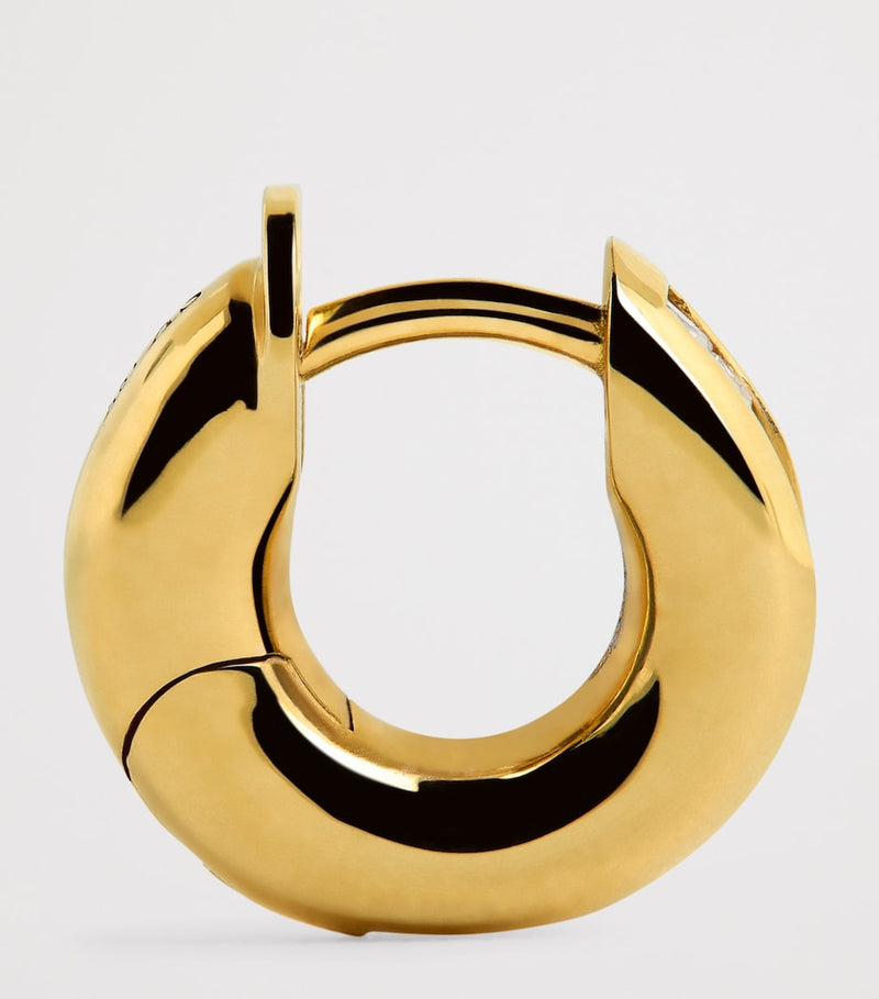Spinelli Kilcollin yellow gold diamond mini single hoop earring - British product