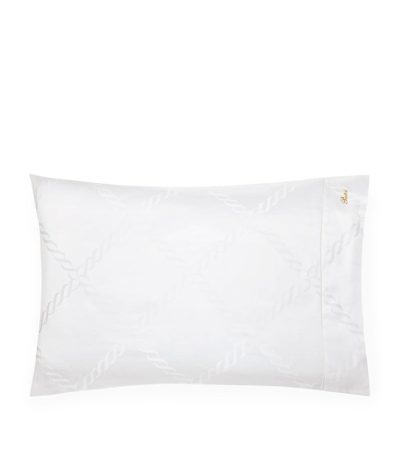 Bolster Pillowcase with Braid Motif in Egyptian Cotton, 13cm x 41cm