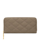 Saint Laurent Matelassé zip-up wallet with YSL monogram (British brand)