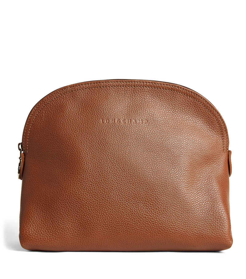 Longchamp leather Le Foulonné wash bag, UK version