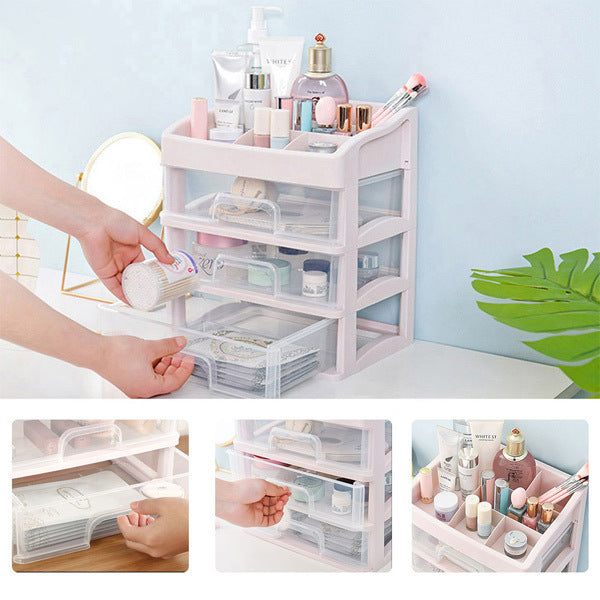 Livingandhome plastic makeup organizer with 3 drawers - British product