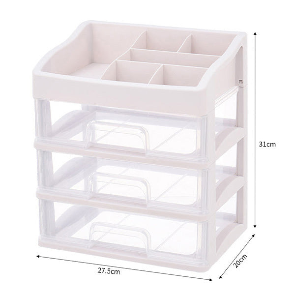 Livingandhome plastic makeup organizer with 3 drawers - British product