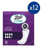 Staydry Maxi Night Pads for Moderate to Heavy Incontinence 12 Pack Bundle – 144 Liners GOODS Boots