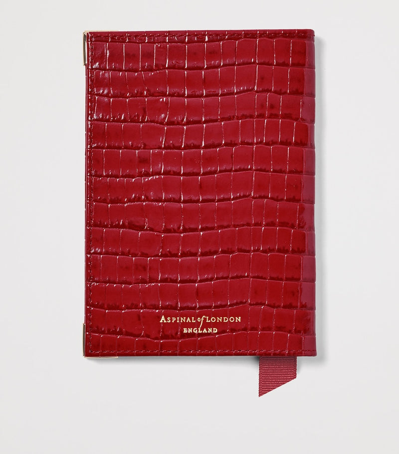Aspinal of London croc-embossed leather passport cover, imported from the UK