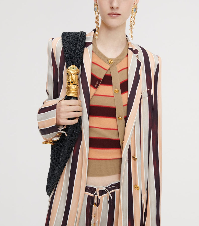 Schiaparelli large raffia Soufflé Baguette shoulder bag, UK version