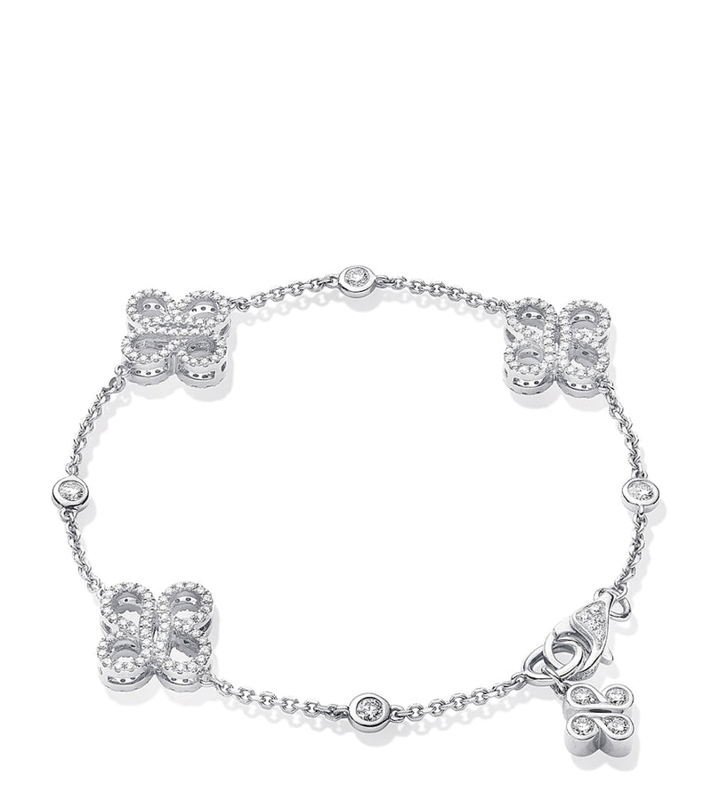 Boodles white gold diamond charm bracelet - British product
