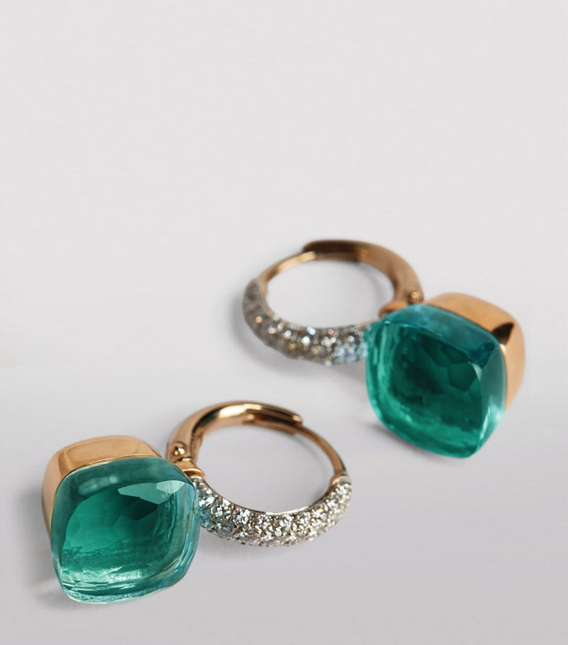 Pomellato Nudo drop earrings blue topaz agate diamonds, UK version