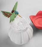 Lladró Utopical wireless lamp porcelain hummingbird design (British brand)