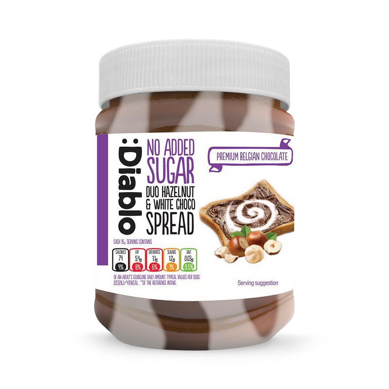Diablo hazelnut and white chocolate duo spread 350g, UK version