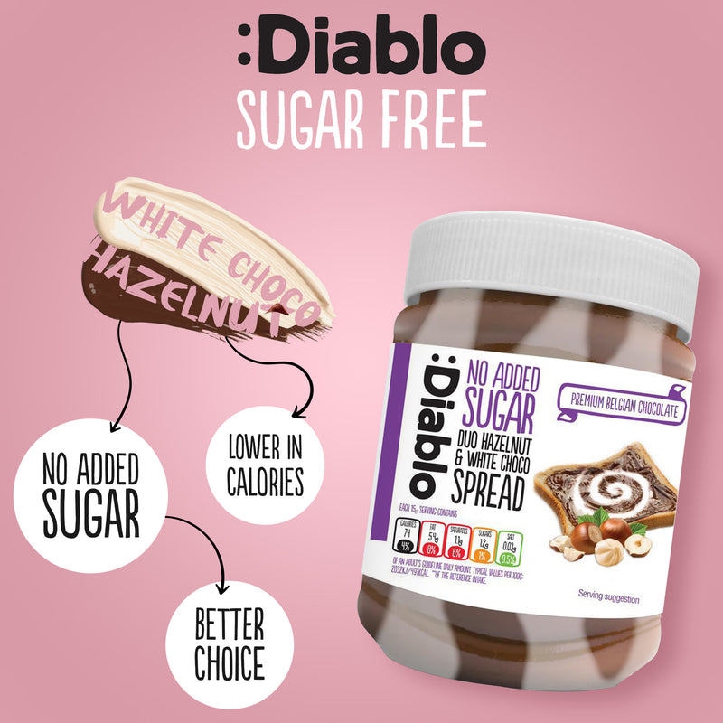 Diablo hazelnut and white chocolate duo spread 350g, UK version