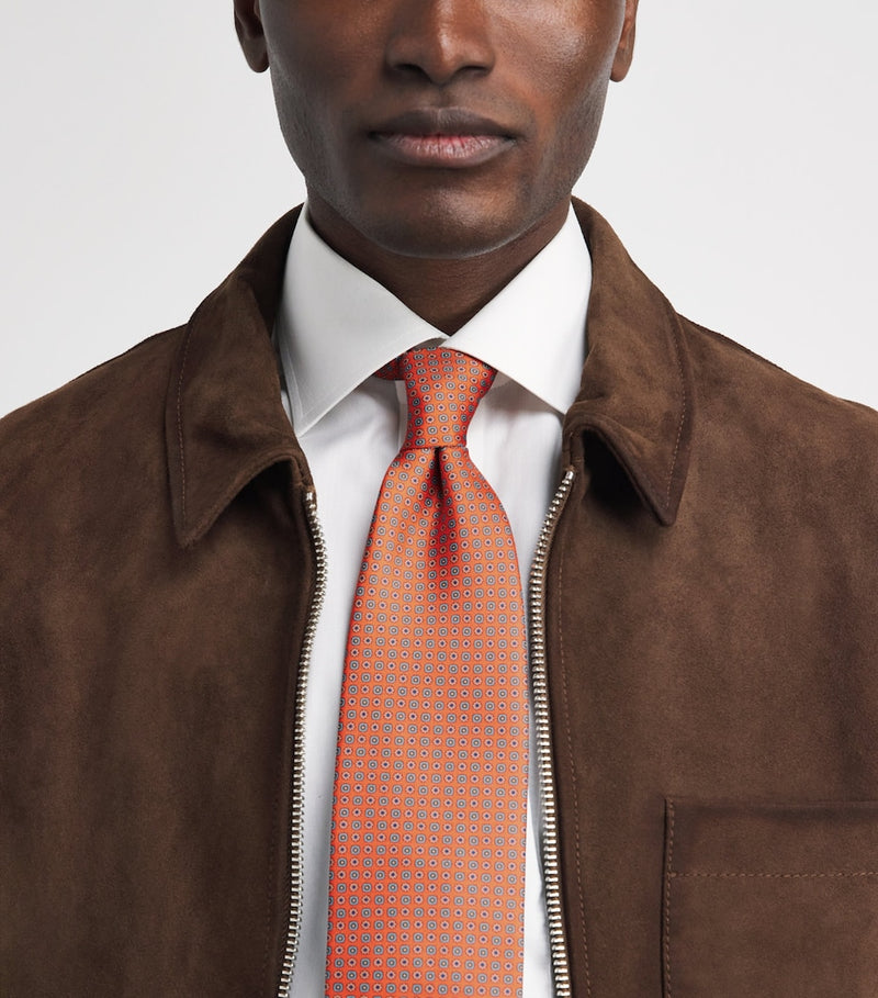 Eton floral silk tie 8cm - British product
