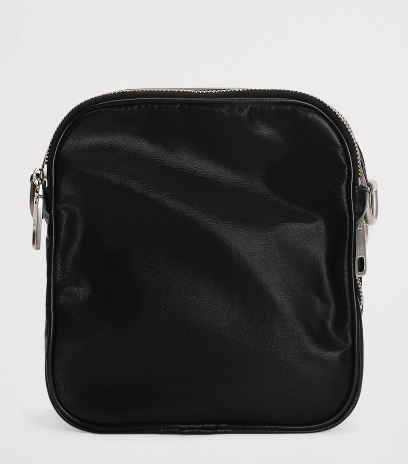 Dolce&Gabbana patent leather cross-body bag with silver-tone hardware - British product