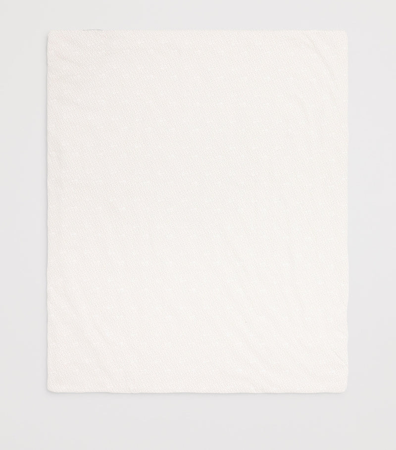 Emporio Armani Kids reversible cotton logo baby blanket 75x65cm (British brand)
