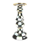 MacKenzie-Childs Courtly Check Pillar Candlestick 29cm, imported from the UK