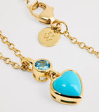 Emily P. Wheeler yellow gold blue topaz heart necklace (British brand)