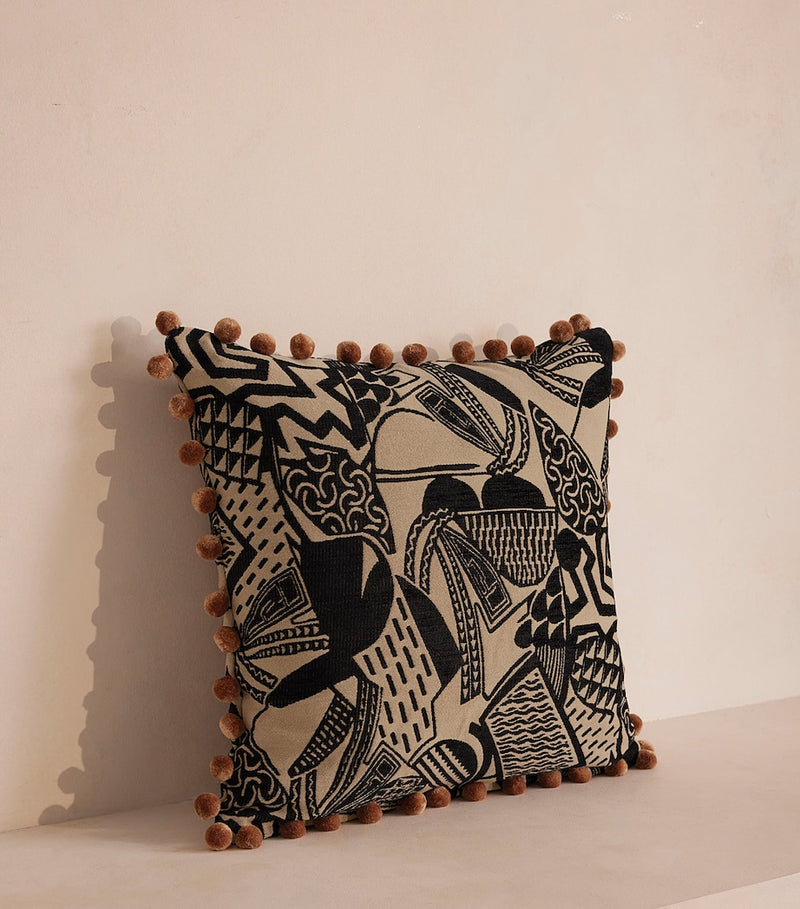 Soho Home jacquard Daxton cushion 50cm, imported from the UK