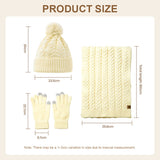 Livingandhome winter hat scarf gloves set beige - British product