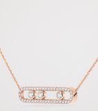 Messika Move Classique pink gold diamond pavé necklace 0.70ct - British product