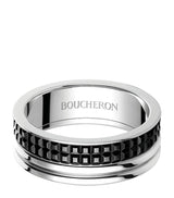 Harrods Boucheron Quatre Large White Gold Black Wedding Band- Buy online at McGrocer