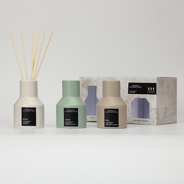 French Connection Stone Collection Reed Diffuser Trio 3 x 100ml - British product