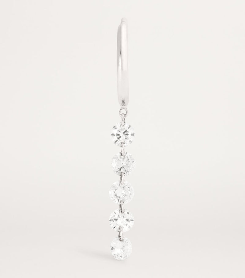 Persée white gold diamond hoop earring, imported from the UK