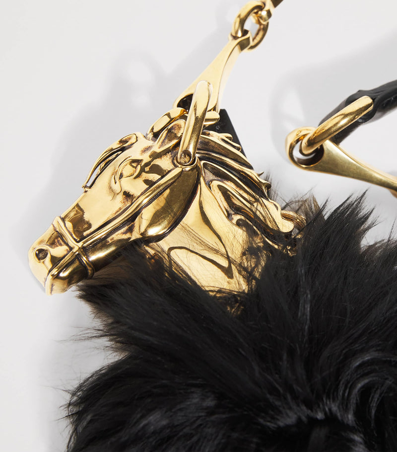 Chloé black feather crescent shoulder bag - British product