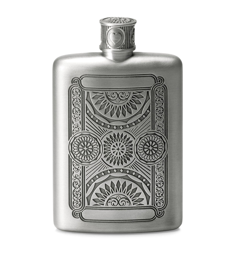 Royal Selangor pewter Ace hip flask 140ml, imported from the UK