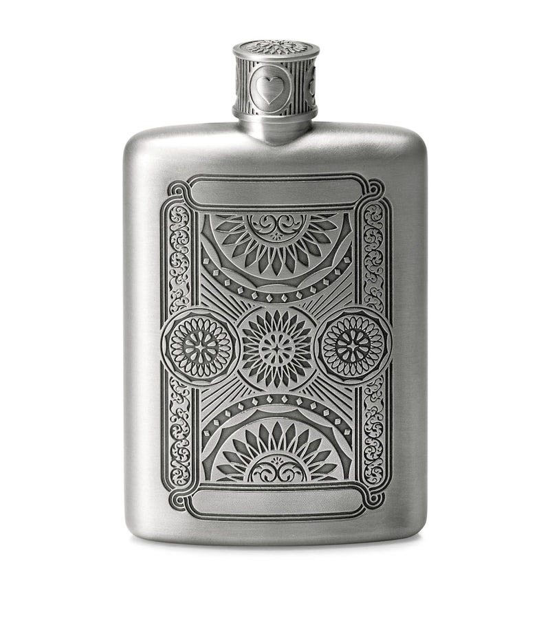 Royal Selangor pewter Ace hip flask 140ml, imported from the UK