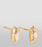 Anita Ko stud earrings yellow gold diamond leaf (British brand)
