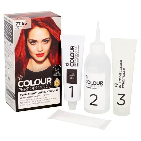 Superdrug permanent hair colour Vibrant Red (British brand)