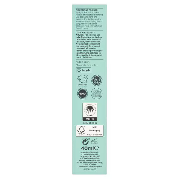Optimum Peptide Serum Face Serum 40ml, imported from the UK