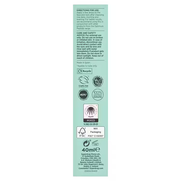 Optimum Peptide Serum Face Serum 40ml, imported from the UK