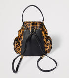 Miu Miu leopard calf hair backpack luxury accessory - British product
