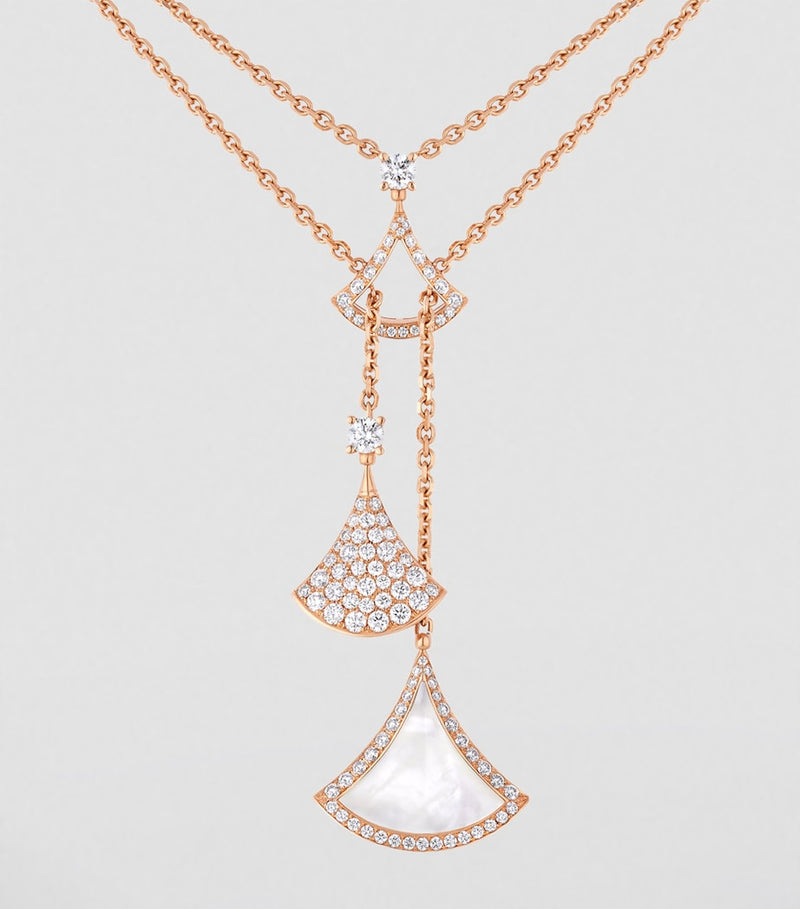 Bvlgari Divas' Dream necklace rose gold mother-of-pearl diamond, imported from the UK