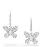Harrods Graff White Gold and Diamond Pavé Butterfly Drop Earrings- Buy online at McGrocer