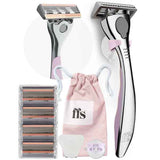 FFS Beauty Shaving Set with premium blossom razor and 4 blades, UK version