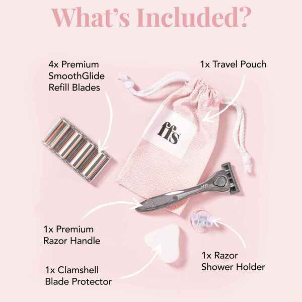 FFS Beauty Shaving Set with premium blossom razor and 4 blades, UK version
