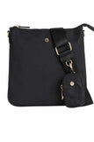 SVNX crossbody handbag with detachable mini pouch black, imported from the UK