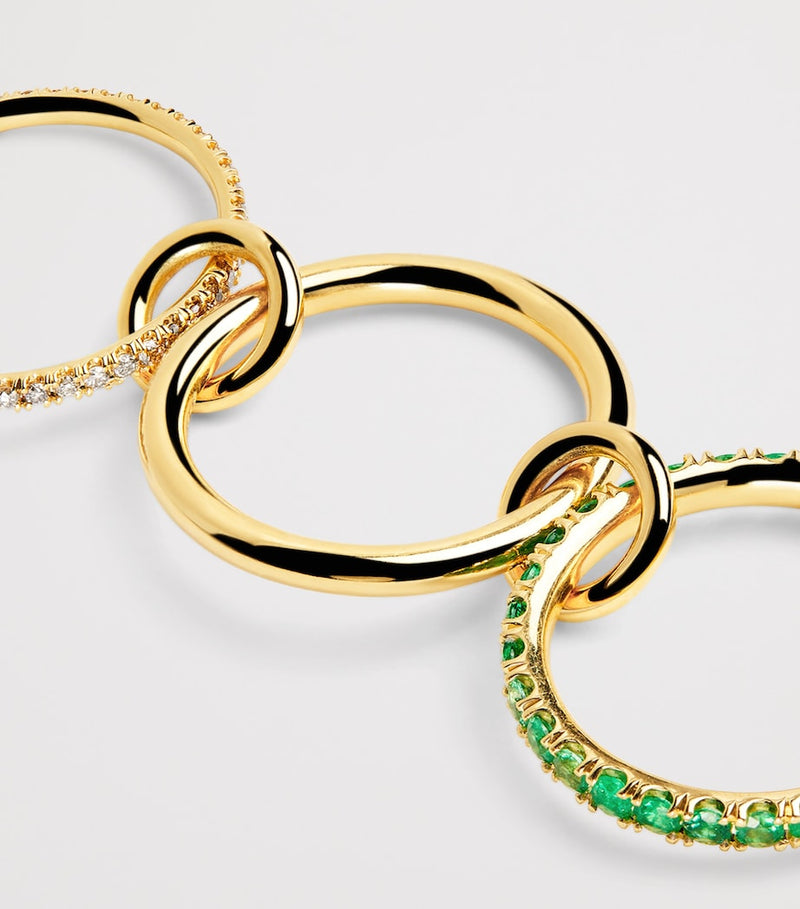 Spinelli Kilcollin Norah ring with emerald and diamonds, imported from the UK