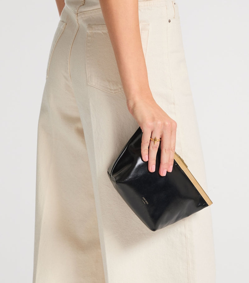 Jimmy Choo leather Ganache clutch bag, imported from the UK