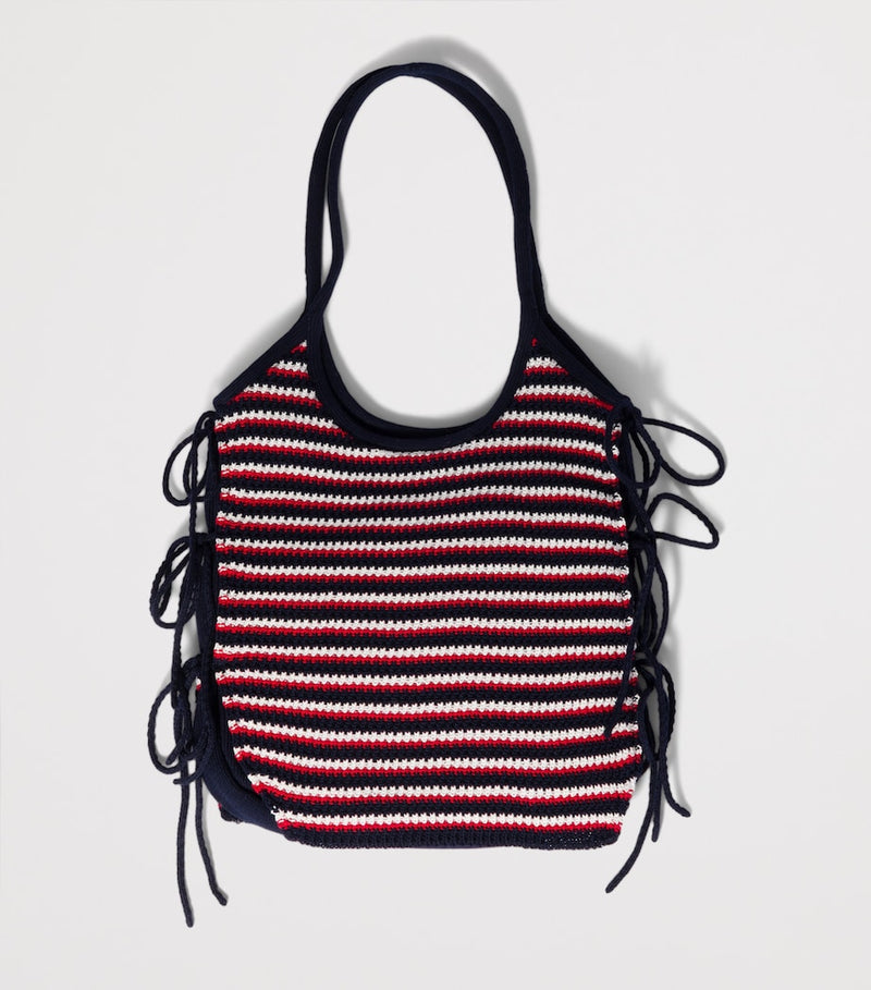 Miu Miu Ivy crochet tote bag stripe design, UK version