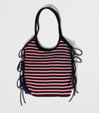 Miu Miu Ivy crochet tote bag stripe design, UK version