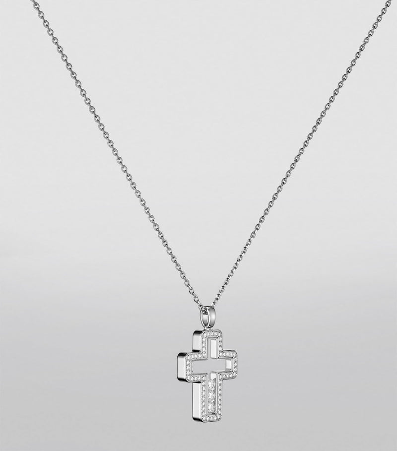 Chopard Happy Diamonds cross necklace 18kt white gold (British brand)