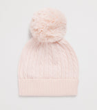 Purebaby cashmere cable-knit beanie, imported from the UK